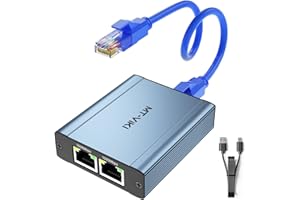 MT-VIKI Ethernet Splitter 1 to 3 High Speed 1000Mbps, Gigabit Dual RJ45 Splitter Adapter for Cat5/5e/6/7/8 Cable [3 Devices S