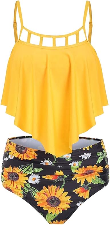 sunflower high waisted bathing suits