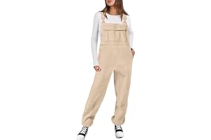Caracilia Women Fleece Overalls Jumpsuit Fuzzy Warm Winter Outfits 2024 Fashion Loose Casual Pants Rompers Jumper with Pocket