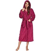 RONGTAI Luxury Plush Absorbency Robe for Women Extra Long Fleece Bathrobe with Hood & Pockets | Warm Terry Cloth Loungewear