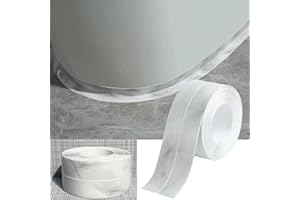 FANSIVOKE Kitchen & Bath Tape Caulk Strip, 1.5 Inch 32.8 Ft PVC Self Adhesive Waterproof Caulking Sealing Tape, Decorative Sealant Trim for Kitchen Sink Toilet Bathroom Shower and Bathtub (CloudMarble10M)