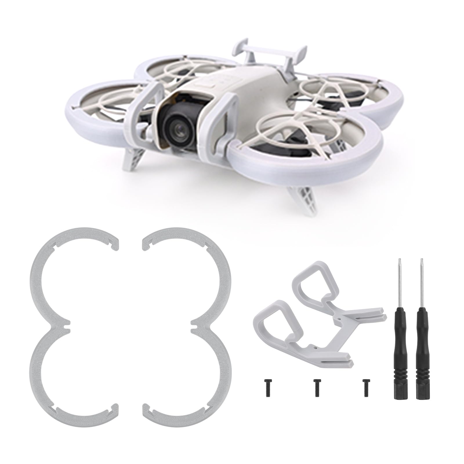 Photo 1 of 2 in 1 Anti-Collision Protection Guard Set for DJI Neo Accessories?Propeller Guard Protector + Gimbal Bumper Guard for DJI Neo Drone Accessories?Gray?