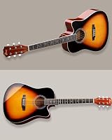 Winzz 4/4 Electro-Acoustic Guitar Sunburst 41 Inches Beginner Kit view 9