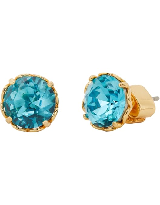 Aretes En Acabado Dorado Con Gota Facetada De Piedra Natural 0nix