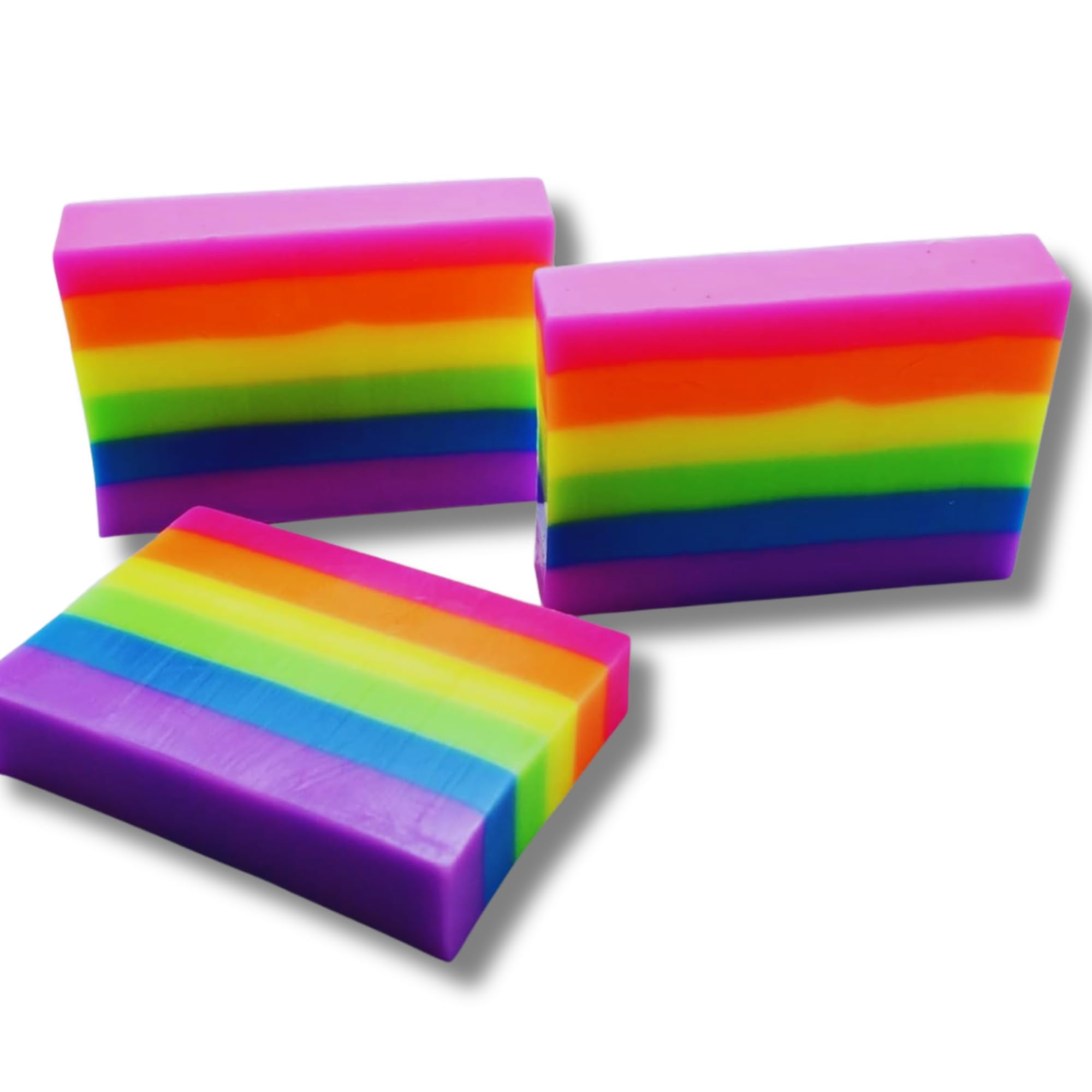 2 x Neon Rainbow Soap Slice - Scented - Vegan