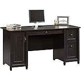 Sauder Edge Water Computer Desk with Storage Drawers, Home Office, L: 59.06" x W: 23.23" x H: 29.02", Estate Black