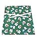 Snowmen on Green Reusable Fabric Gift Bag for Christmas (Medium 17 Inches Wide by 18.5 Inches High)