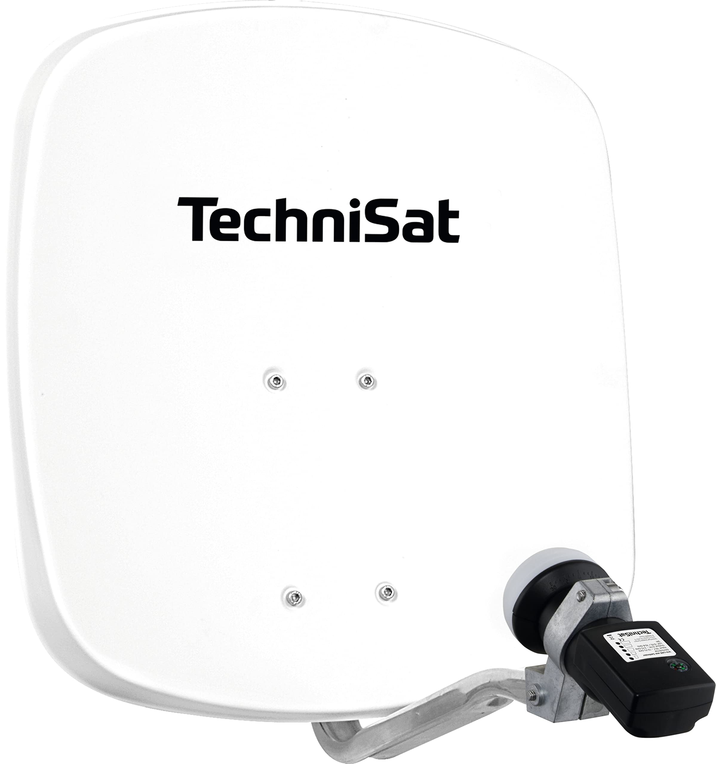 Technisat Digidish 45 – Antenne Satellite Pour 1 Utilisateur (Petite Installation Satellite De 45 Cm - Kit Complet Avec Support Mural Et Satfinder V/H-Lnb) Blanc Polaire