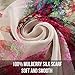 STORY OF SHANGHAI Womens 100% Mulberry Silk Head Scarf For Hair Ladies Silk Floral Head Scarfs