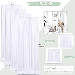 White Backdrop Curtains 4 Panels 5ft x 10ft Photo
