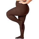 VivaCurve Plus Size Opaque Tights for Women 240D Soft Solid Color Footed High Waist Control Top Pantyhose