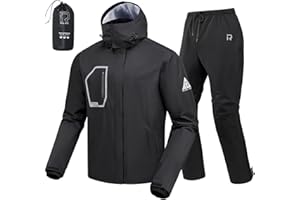 RIDEIRON Rain Suit, Motorcycle rain gear for men, 15000mm Rating,Reflective, Detachable Hood