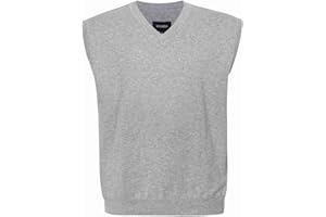 Krumba Men Oversized Sweater Vest: Plus Size Big Tall V Neck Cotton Pullover