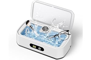 PKBD 2025 Upgrade Large Capacity Ultrasonic Cleaner, 50Khz Ultrasonic Cleaner Machine with 5 Modes Timer for Glasses Dentures-304 Stainless Steel Tank,White & Black