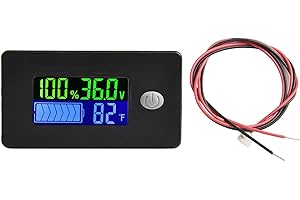 Digital Battery Monitor For Lithium, Acid & Lithium Iron Phosphate 10 100V Capacity Tester For Cars, RVs, Boats & Golf Carts(
