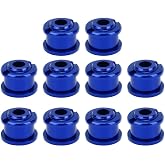 Chiffonade &zwnj;10PCS M8 Aluminum Alloy Chainring Bolts Single Speed Bike Crankset Bolts for Mountain &amp; Road Bikes Lightweight Chain Ring Fasteners