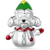 GNOCE Christmas Puppy Charm Sterling Silver Bead Christmas Charm Fit Bracelet/Necklace for Women Wife/Jewelry Gift