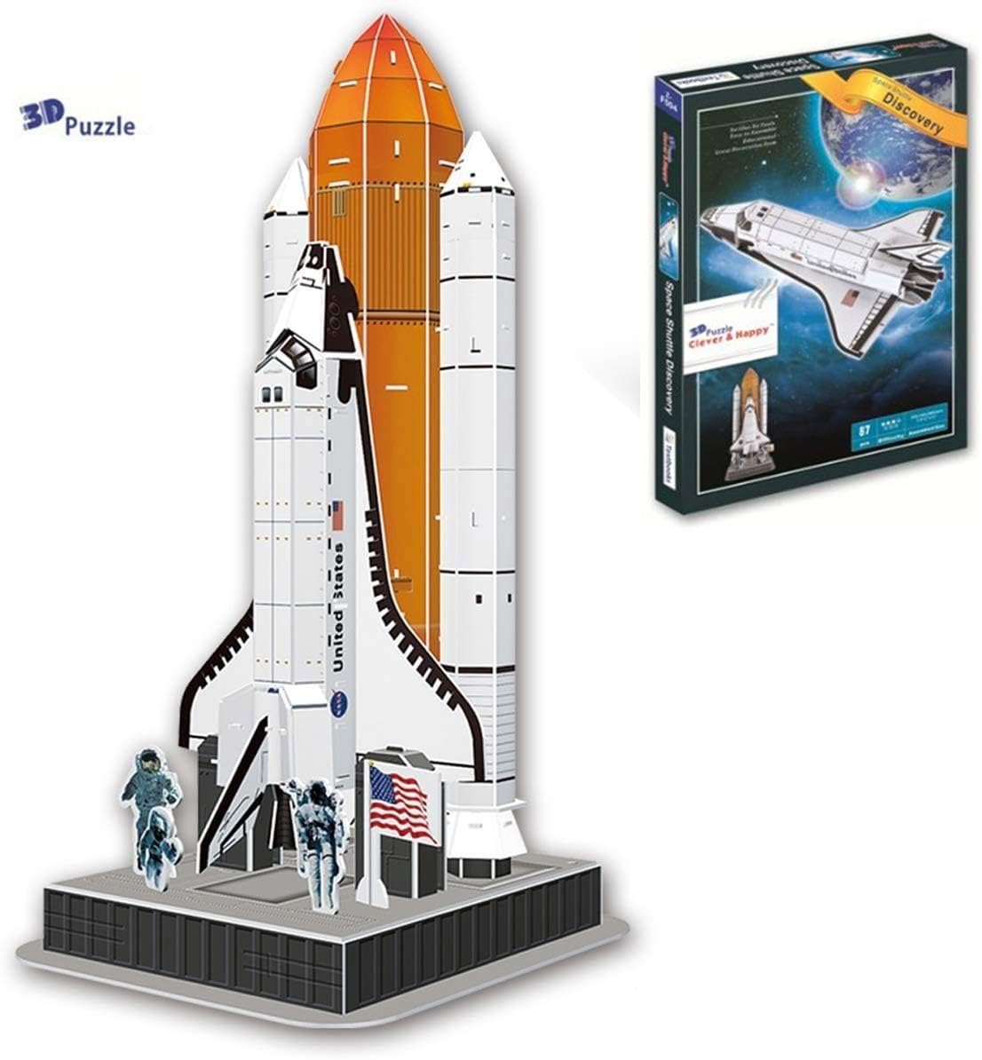 Liberty Imports 3D Puzzle DIY Model Set - Worlds Greatest Architecture Jigsaw Puzzles Building Kit (Space Shuttle Discovery)