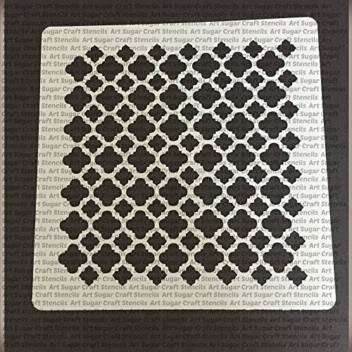 Moroccan quatrefoil Cookie stencil - cupcake designs for air brush - Royal icing