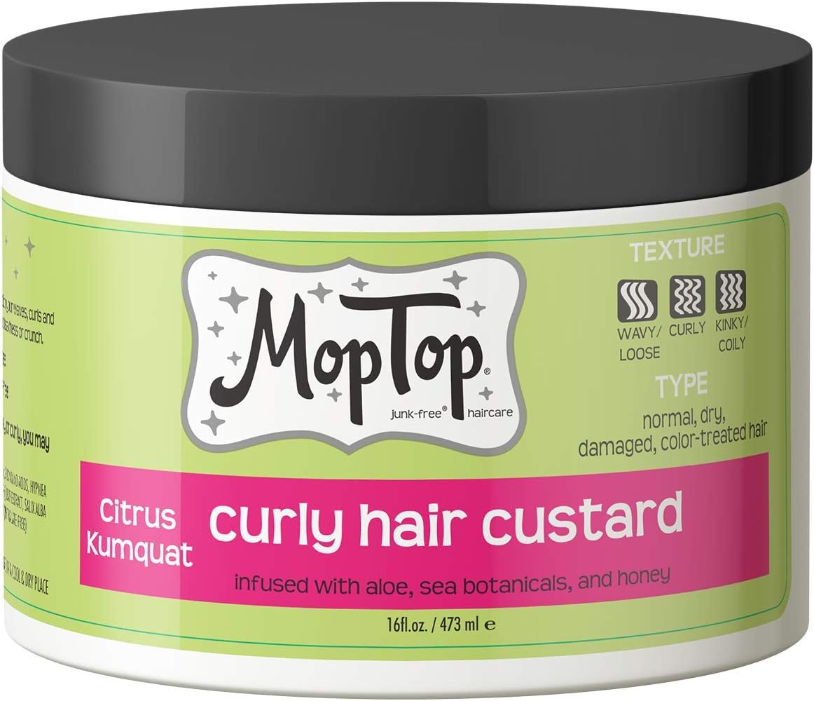 MopTop Curly Hair Custard 16 oz Citrus Kumquat Salud