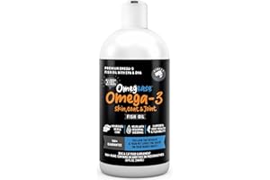 FINEST FOR PETS Omega 3 Fish Oil for Dogs & Cats. 100% Natural Wild Caught EPA & DHA Fatty Acids Supplement for Joints, Skin & Coat, Itching, Shedding & Immune Health. Stronger Than Salmon Oil, Omegease 32 oz