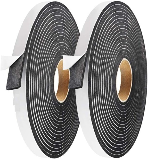 Black Foam Insulation Tape Self Adhesive, Weather Stripping for Doors