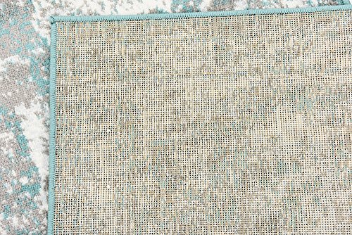 Unique Loom Sofia Collection Turquoise 2 x 13 Runner Area Rug (2' x 13')