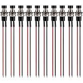 Gebildet 3V-6V-12V-24V-230V/1A 10pcs 7mm Black Prewired Mini Momentary Push Button,SPST Nomal Open ON/Off 2 Pin Round Button for Model Railway Hobby