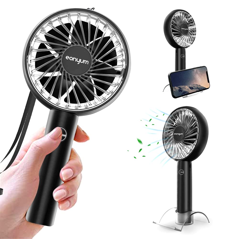 EONYUM Mini Handheld Portable Fan, USB Fan Rechargeable, Adjustable wind direction,Desk Table Fan Fan 4 Speeds for Home Travel Office Sport Outdoor