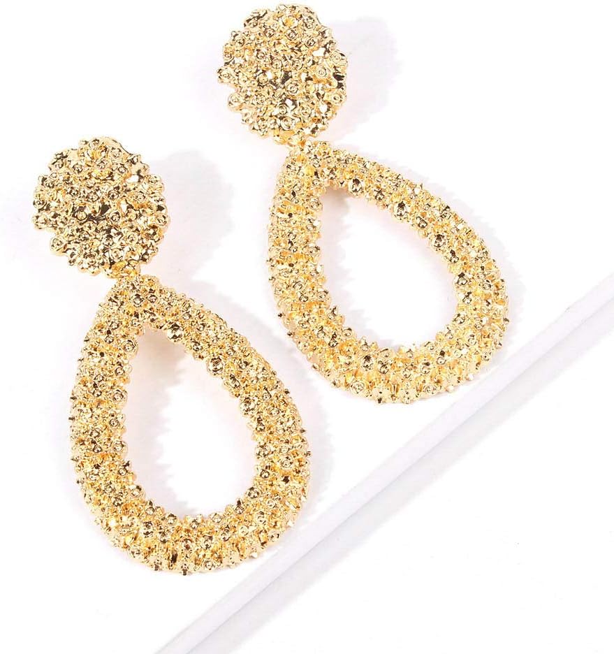 WYHH Earring Women Earring Trendy Luxury Earrings Vintage Geometric Earings Fashion Jewelry Gold