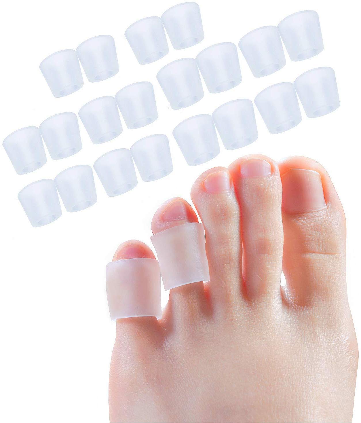 6 Pairs Soft Gel Toe Caps Toe Sleeves Toe Tubes Toe Protectors, Finger Cover,for Corns Remover, Callus Cushion, Bunion Treatment