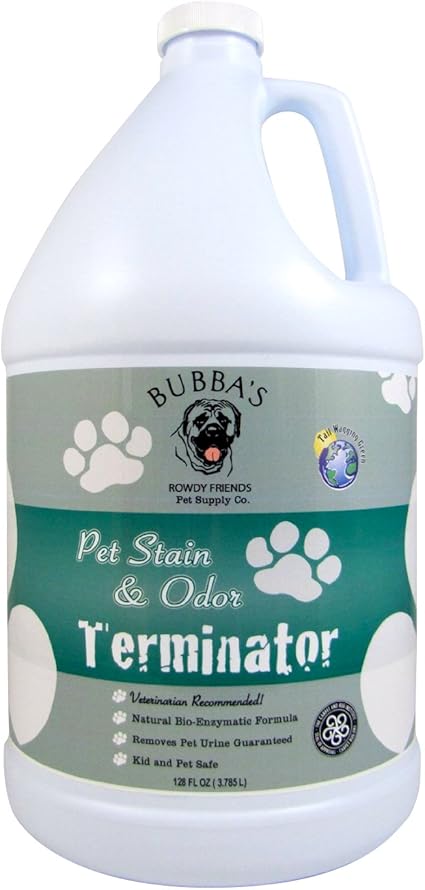 Amazon Com Bubbas Super Strength Commercial Enzyme Cleaner Pet Odor Eliminator Enzymatic Stain Remover Remove Dog Cat Urine Smell From Carpet Rug Or Hardwood Floor And Other Surfaces Gallon Pet Supplies