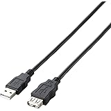 エレコム RoHS指令準拠&環境配慮パッケージ エコUSB延長ケーブル USB2.0 Aオス-Aメスタイプ 5m ブラック U2C-JE50BK