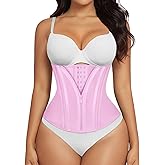 SHAPERX Waist Trainer for Women Corset Shapewear Tummy Control Sport Workout Waist Cincher Body Shaper Zipper and Hooks