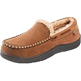 Zigzagger Men's Moccasin Slippers Memory Foam House Shoes, Indoor and Outdoor Warm Loafer Slippers