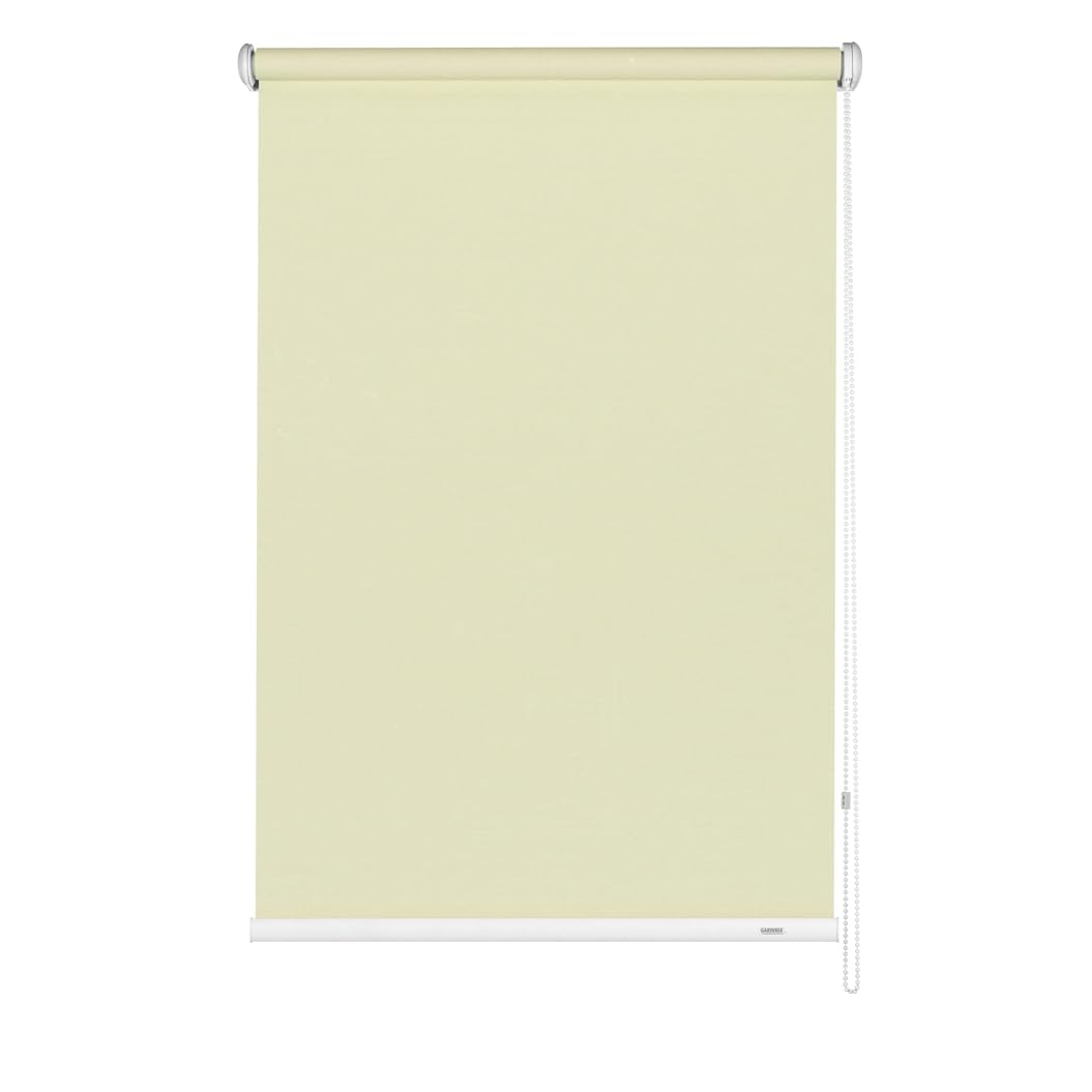 Gardinia Side-Pull Roller Blind, Ceiling, Wall or Niche Mounting, Transparent, Opaque, Mounting Kit Included, Colour: Champagne, 52 x 180 cm (WxH)
