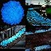 Aukora Glow in The Dark Pebbles Stones Outdoor Garden Decor Stone 200pcs Growing Pebbles Rocks for Christmas Garden Walkways Path Patio Lawn Fish Tank Decorations (Blue)