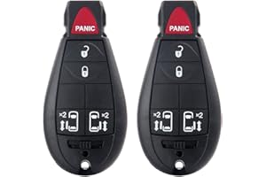 KEYALL 2 X Keyless Entry Remote Key Fob for Dodge Grand Caravan for Chrysler Town & Country for Jeep Commander for Dodge Ram 2500 3500 2008-2016 M3N5WY783XF IYZ-C01CF 05026197ADF-433Mhz
