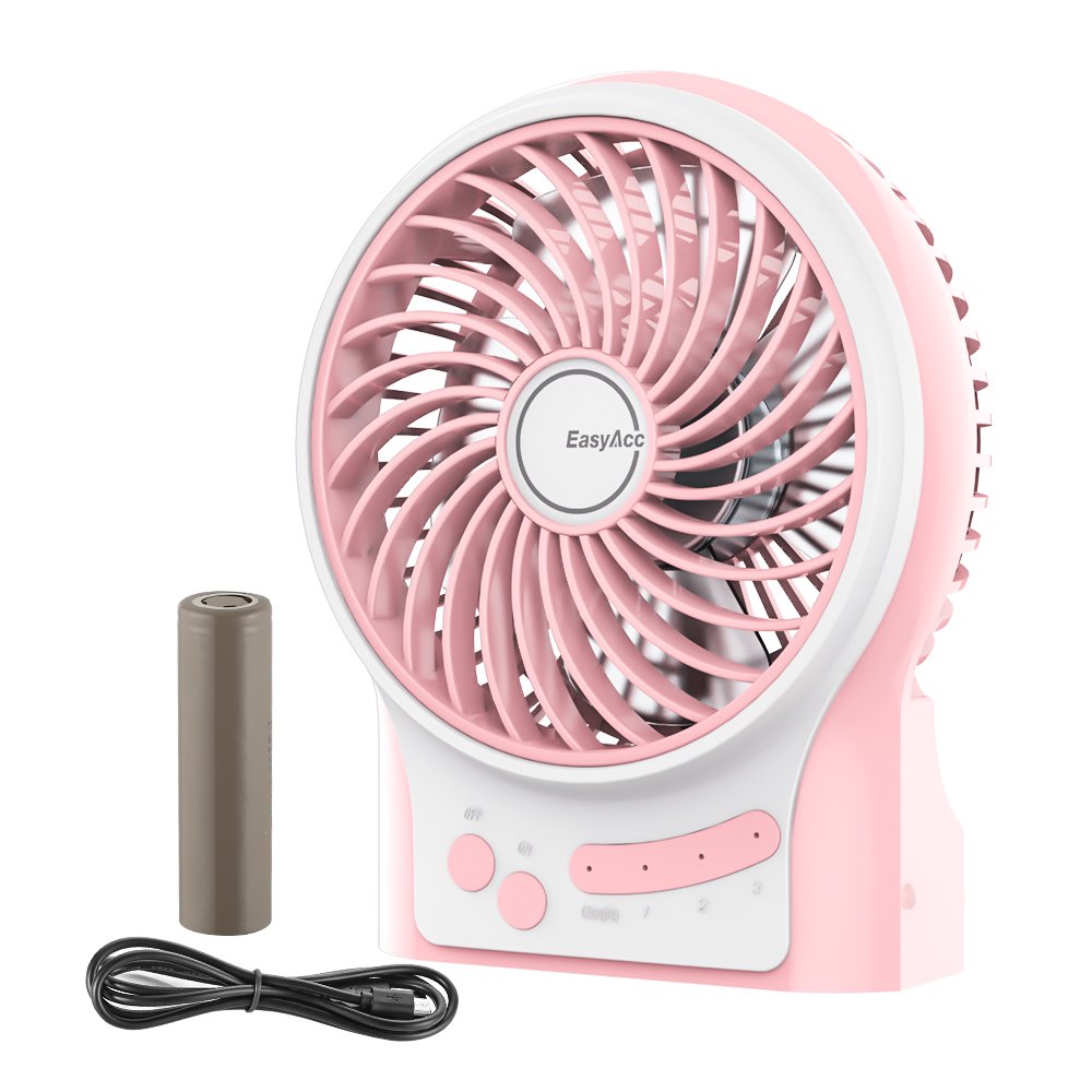 Original EasyAcc Rechargeable Portable Mini USB fan with LG 2600mA