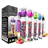 Fruit Infusion Sports Bottle with Flip Top Lid - Large 32oz