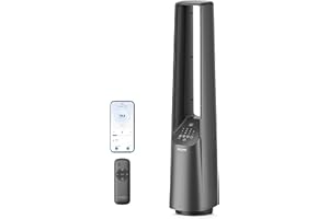 PELONIS 40" Smart Bladeless Fan for Bedrrom - Tower Fan, Alexa/Google/WiFi, DC Motor, 6 Speeds, 4 Modes, Remote, 7H Timer, 90° Oscillation, Safe for Home and Office