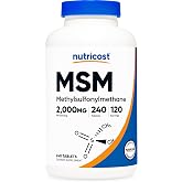 Nutricost MSM Tablets Methylsulfonylmethane 2000mg Per Serving, 240 Tablets | 120 Servings, GMO-Free and Gluten Free