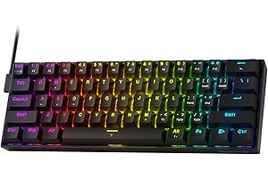 Redragon K617 HE Rapid Trigger Gaming Keyboard, 60% 61 Keys Wired Mechanical Keyboard w/Hyper-Fast Actuation, Dedicated Hall Effect Magnetic Switch, Actuation Point Adjustable, Essential Black