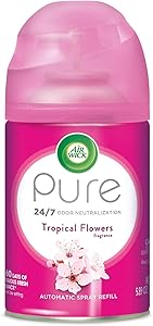 Air Wick Pure Freshmatic Refill Automatic Spray, Tropical Flowers, 5.89oz, Air Freshener, Essential Oil, Odor Neutralization, Packaging May Vary
