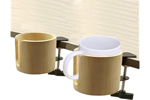 Tirifer Desk Cup Holder, Anti-Spill Cup Holder for Desk, Table Edge Clamp Cup Holder Desk Side Drinking Cup Holder Clip, Gaming Desk Accessories, Computer Desk Accessories(2 Pack)