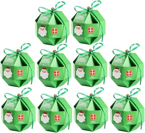 Regali Di Cioccolato Per Natale.Besportble 10 Confezioni Di Scatole Di Caramelle Per La Festa Di Natale Bomboniere Regalo Di Natale Carino Scatole Per Confezioni Di Cioccolato Scatole Regalo Con Nastri Verde Amazon It Sport E Tempo Libero