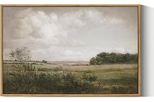 VIYYIEA Nature Large Framed Wall Art, Wilderness Vintage Art Decor Room Aesthetic, 16X24 Inch Canvas Print Artwork, Farmhouse Landscape Painting Wall Decor for Bedroom Bathroom Office