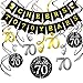 70th Birthday Decorations Kit- Konsait Cheers to 70 Years Banner Swallowtail Bunting Garland Sparkling Celebration 70 Hanging Swirls,Perfect 70 Years Old Party Supplies 70th Anniversary Decorations