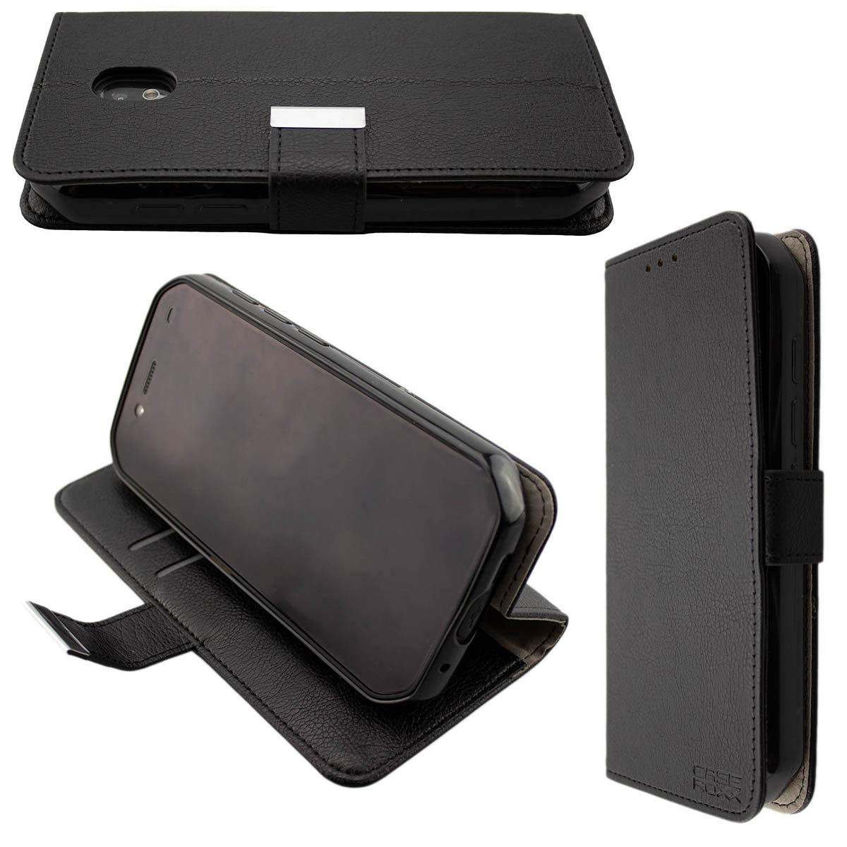 caseroxx Bookstyle-Case for Cat S42 / S42 H+, Cover, faux leather, black, Card Slots & Magnetic Closure
