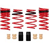 Eibach Suspension Spring Kit, Sportline, Lowering, Front/Rear, Steel, Red Powder Coat, compatible with Ford Mustang 2015-21, Kit